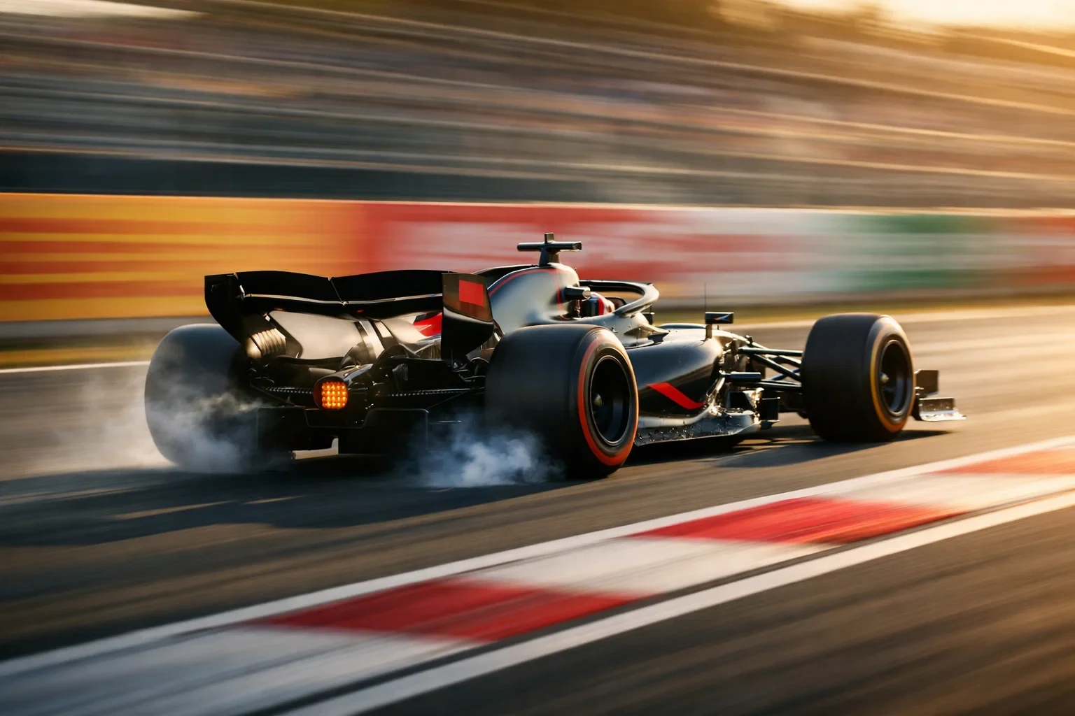 Formel 1 Rennwagen bei Höchstgeschwindigkeit auf der Geraden - Live Wetten Spannung in Echtzeit